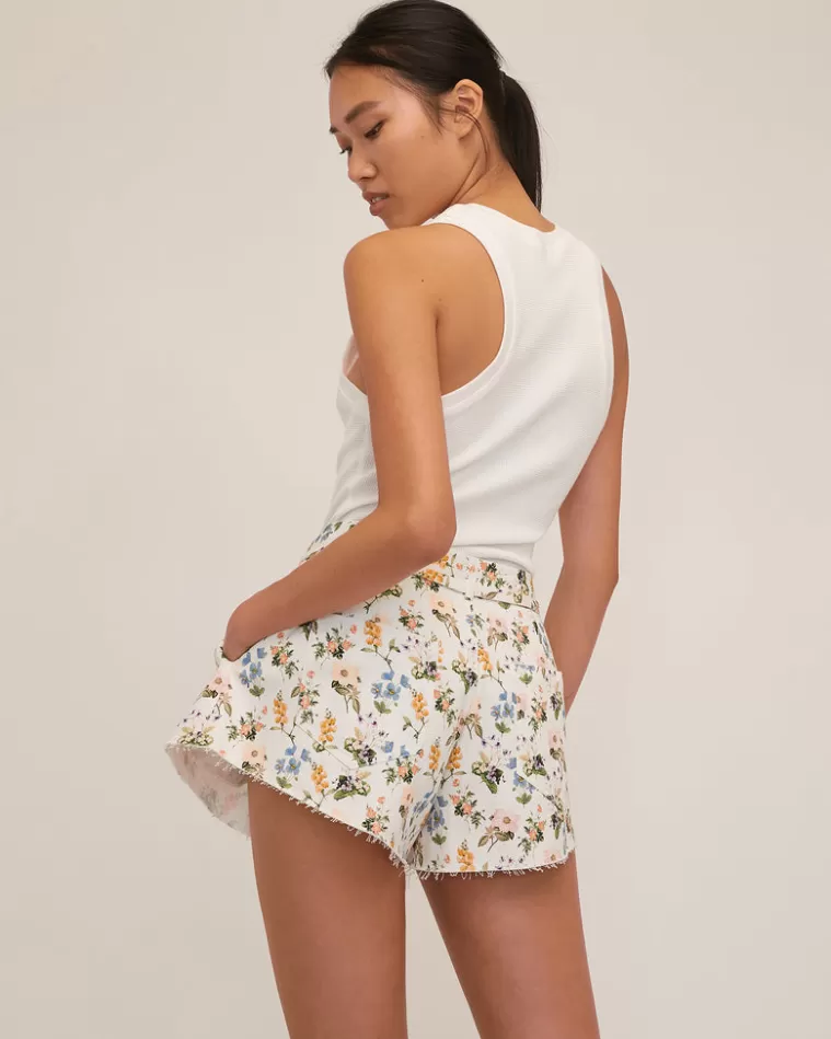 Flash Sale MARISSA WEBB Alina Shaped Hem Botanical Floral Short Botanical Print