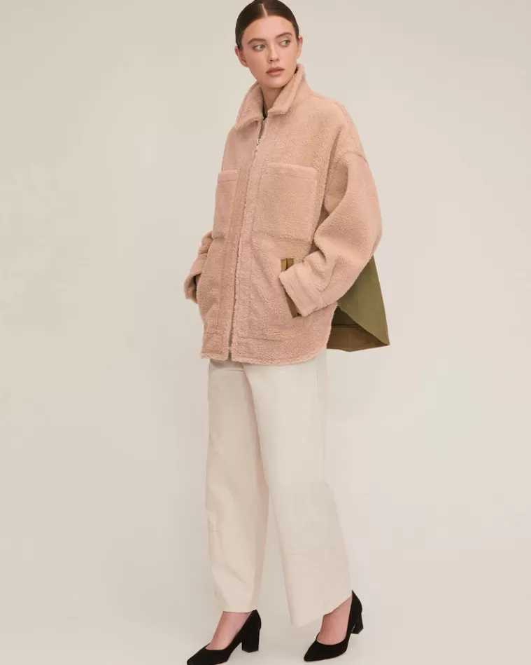 Online MARISSA WEBB Amari Sherpa Twill Jacket Fern French Beige Combo