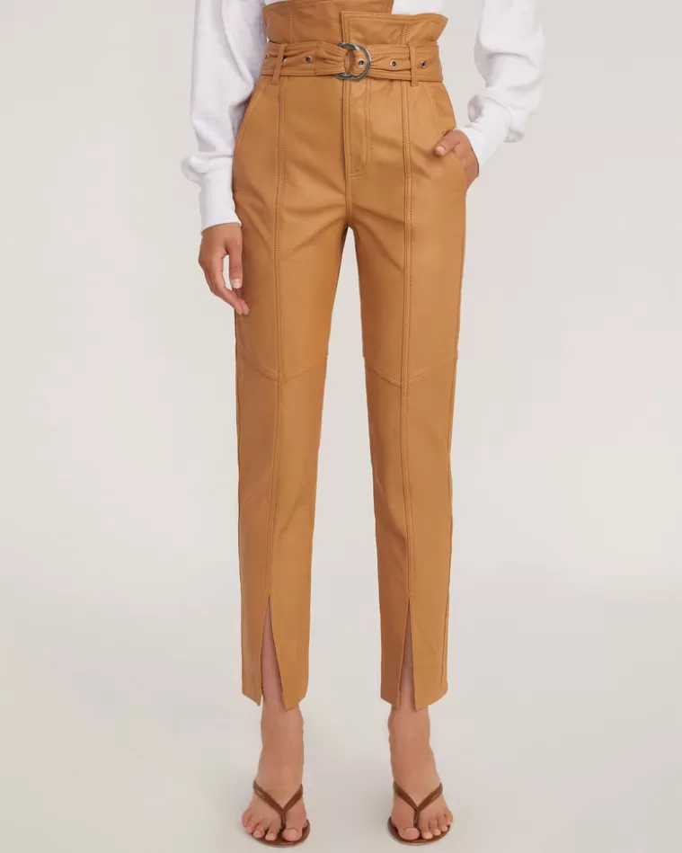 Outlet MARISSA WEBB Anniston Split Hem Leather Pant In Fawn