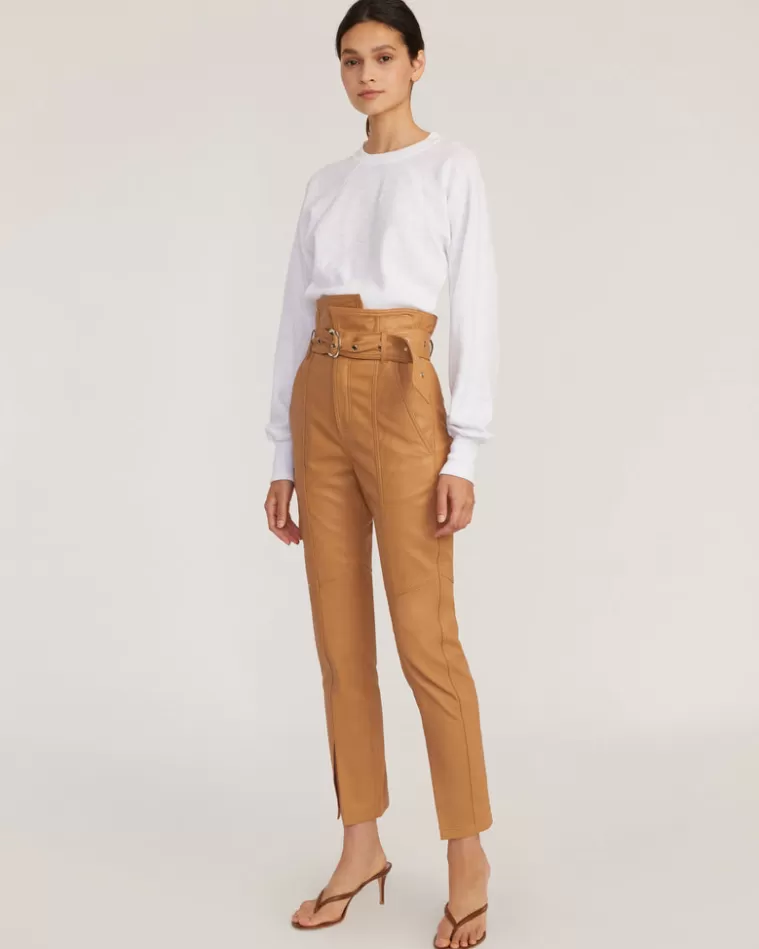 Outlet MARISSA WEBB Anniston Split Hem Leather Pant In Fawn