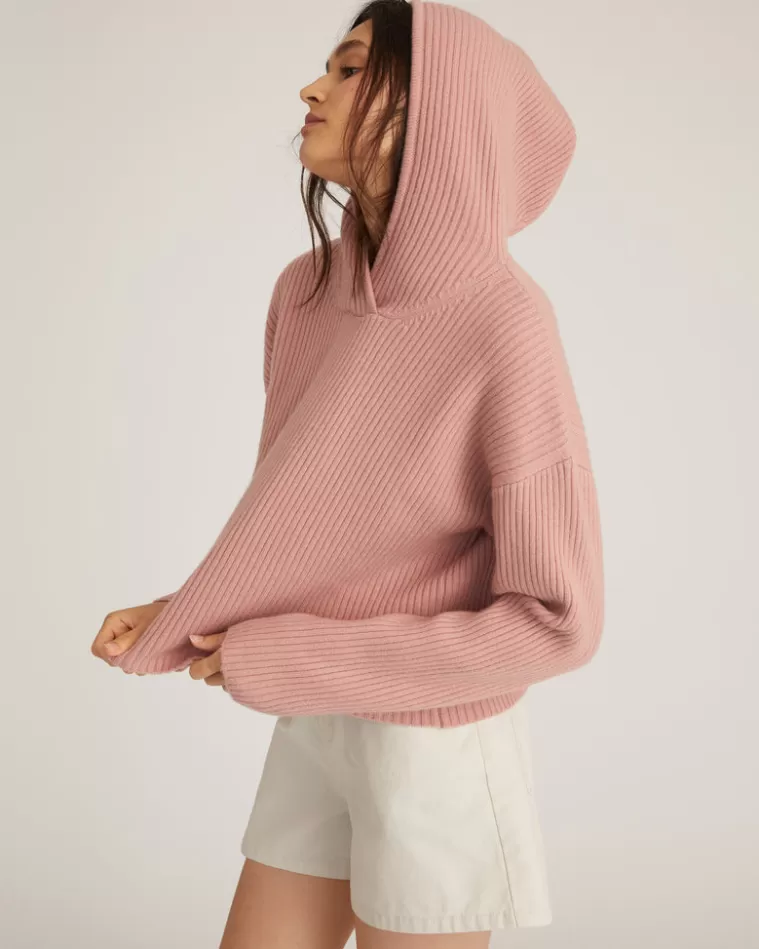 Best MARISSA WEBB Arie Ribbed Cashmere Blend Drop Shoulder Hoodie Fig