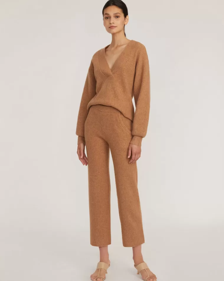 Online MARISSA WEBB Arie Ribbed Cashmere Blend Pant In Camel