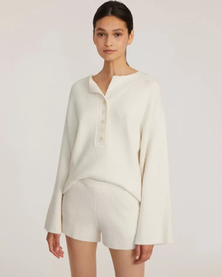 Online MARISSA WEBB Arie Ribbed Cashmere Blend Short Cream