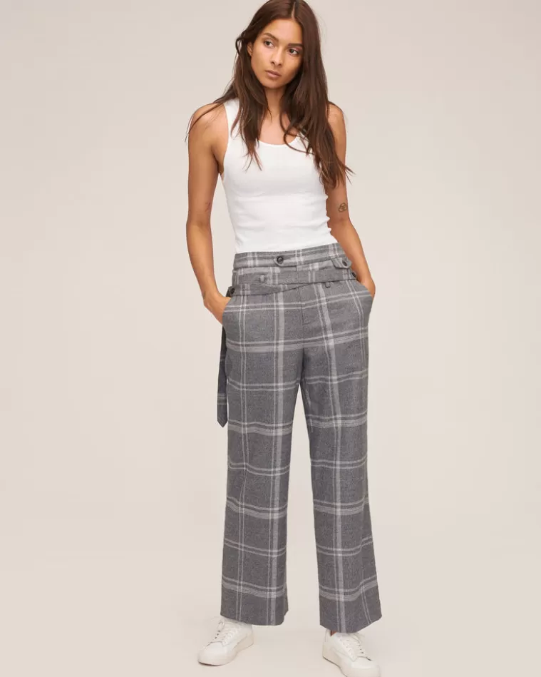 Discount MARISSA WEBB Artie Wrap Strap Pant Steel Plaid