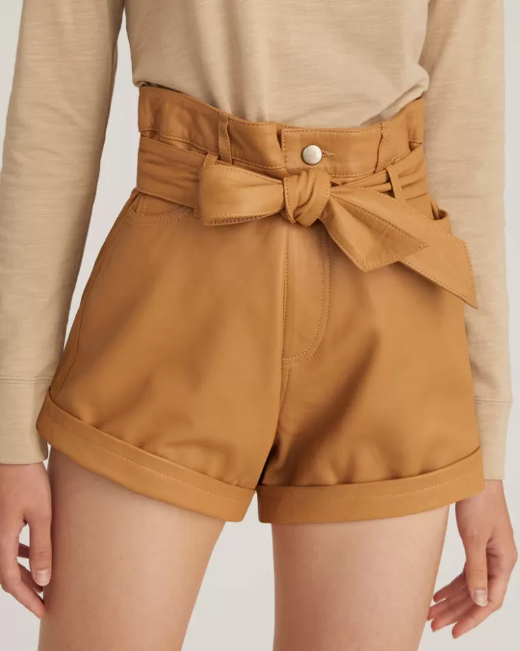 Flash Sale MARISSA WEBB Banks Paper Bag Leather Boyfriend Short Fawn