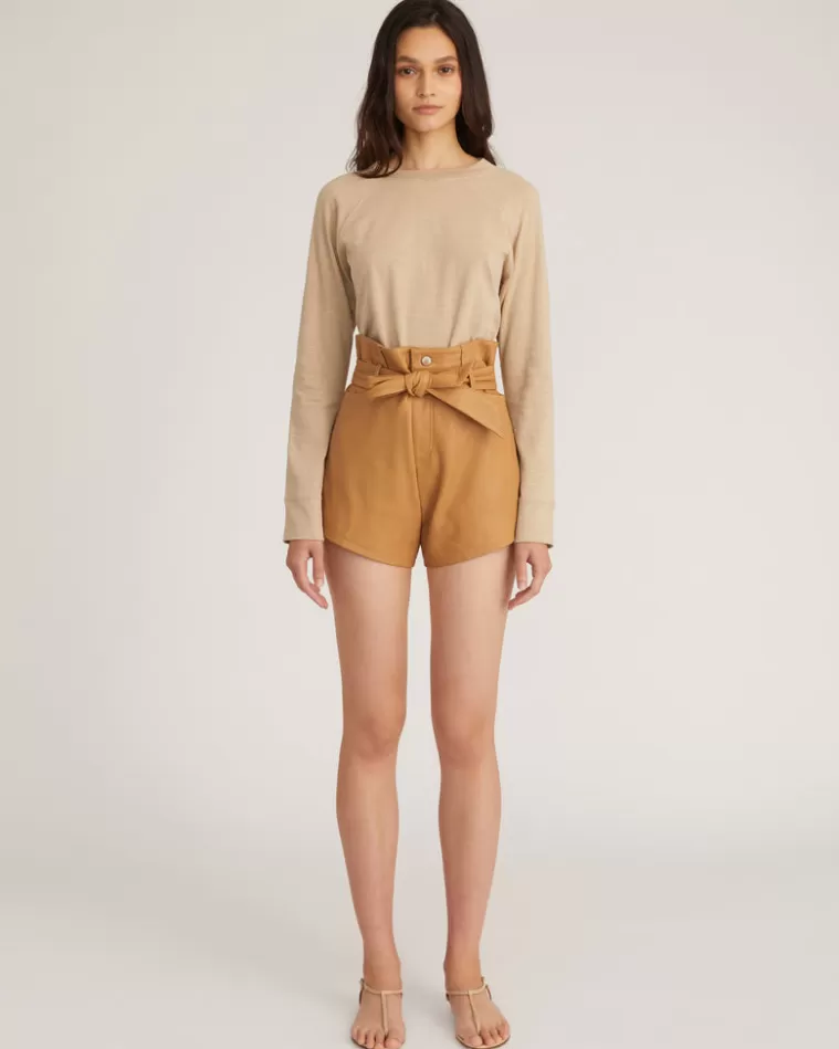 Flash Sale MARISSA WEBB Banks Paper Bag Leather Boyfriend Short Fawn