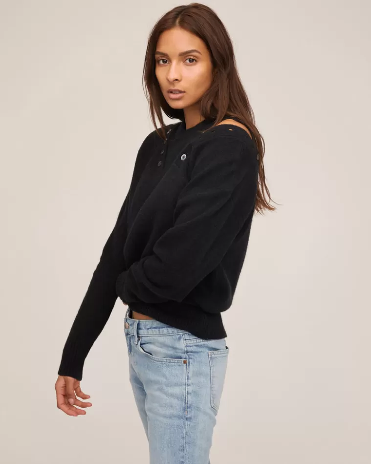 Best MARISSA WEBB Braxton Double Button Crewneck Sweater In Black