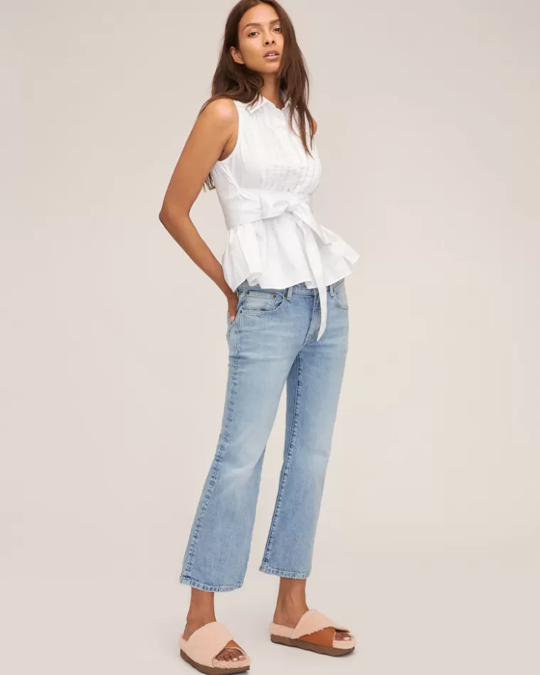 Best Sale MARISSA WEBB Cal Low Rider Vintage Cropped Light Blue Vintage Wash
