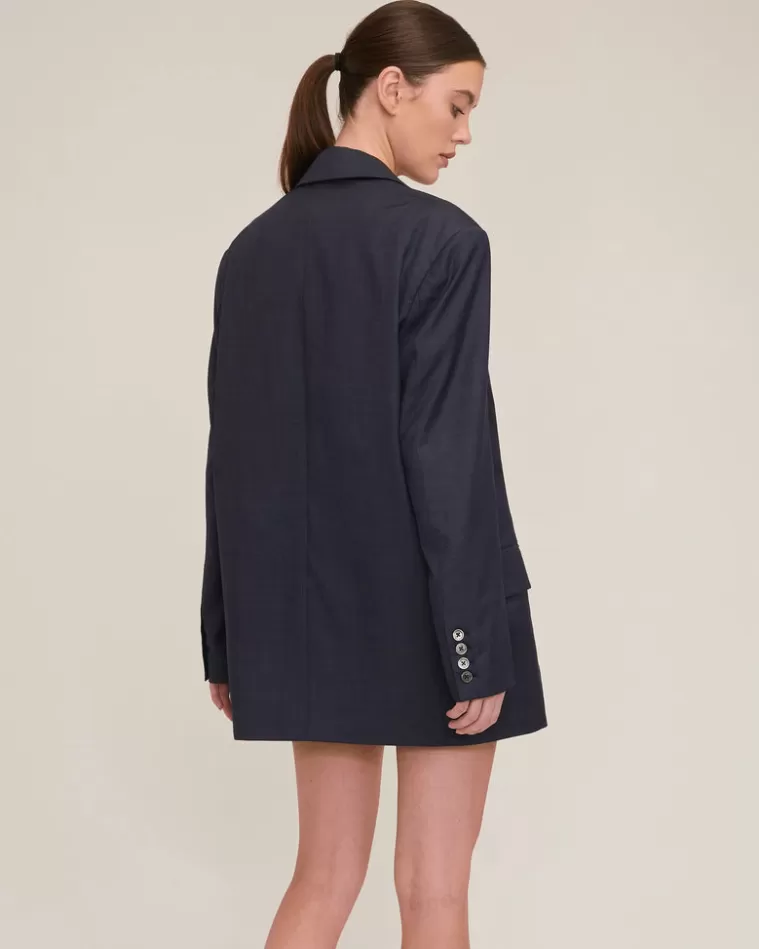 Outlet MARISSA WEBB Cohen Boyfriend Wool Blazer Dress Remi Navy