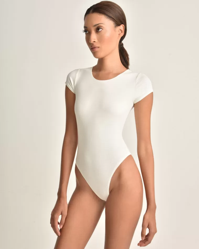 Fashion MARISSA WEBB Dani Crewneck Ribbed Bodysuit In Ivory White