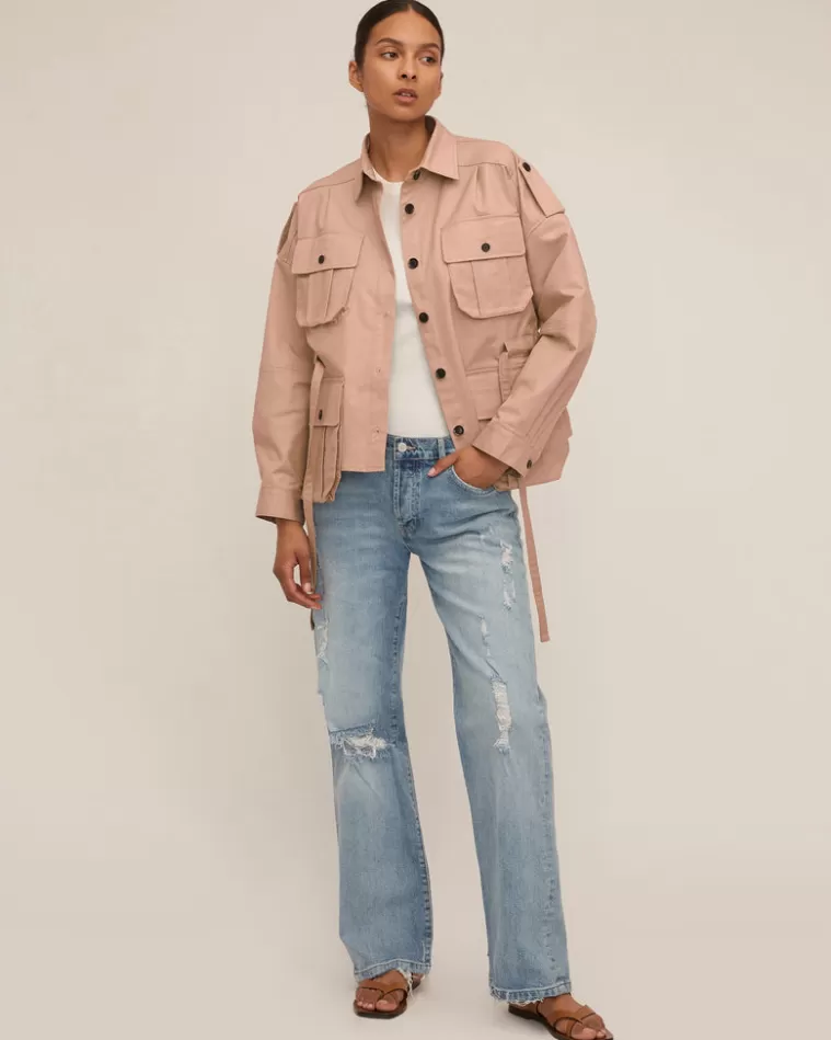 Best MARISSA WEBB Dante Crisp Canvas Cropped Utility Jacket Warm Sand