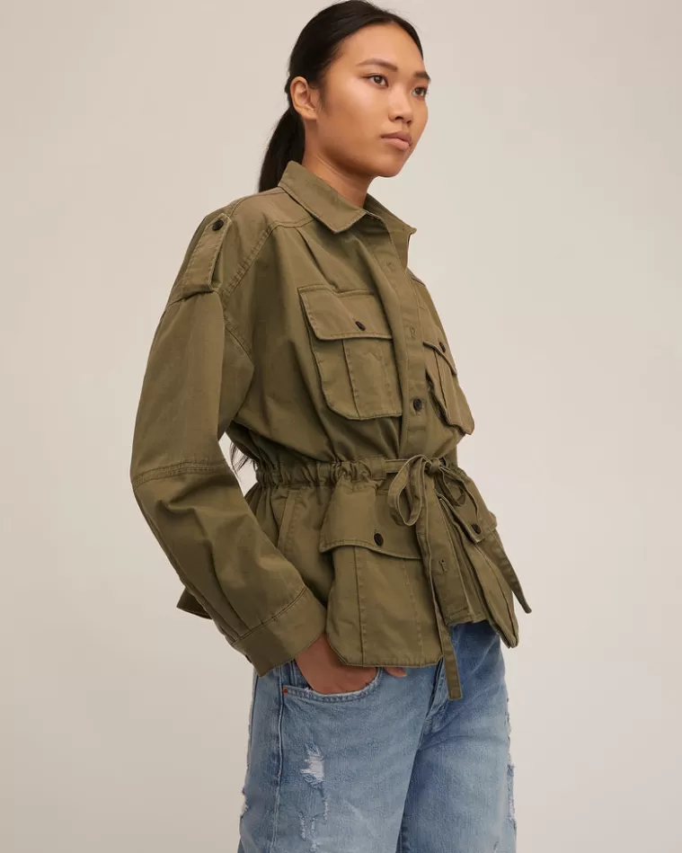 Best Sale MARISSA WEBB Dante Washed Canvas Cropped Utility Jacket Military Green