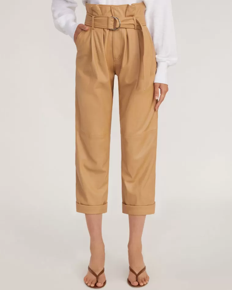 Store MARISSA WEBB Dixon Leather Paper Bag Cropped Pant In Desert