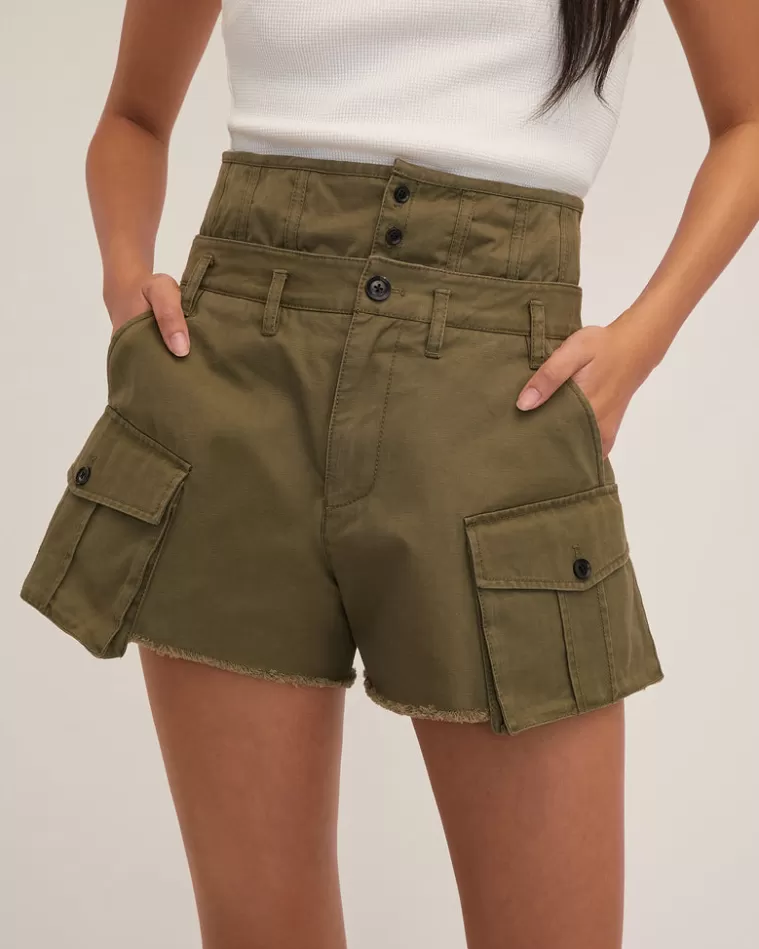 Cheap MARISSA WEBB Easton Canvas Corset Cargo Short Military Green