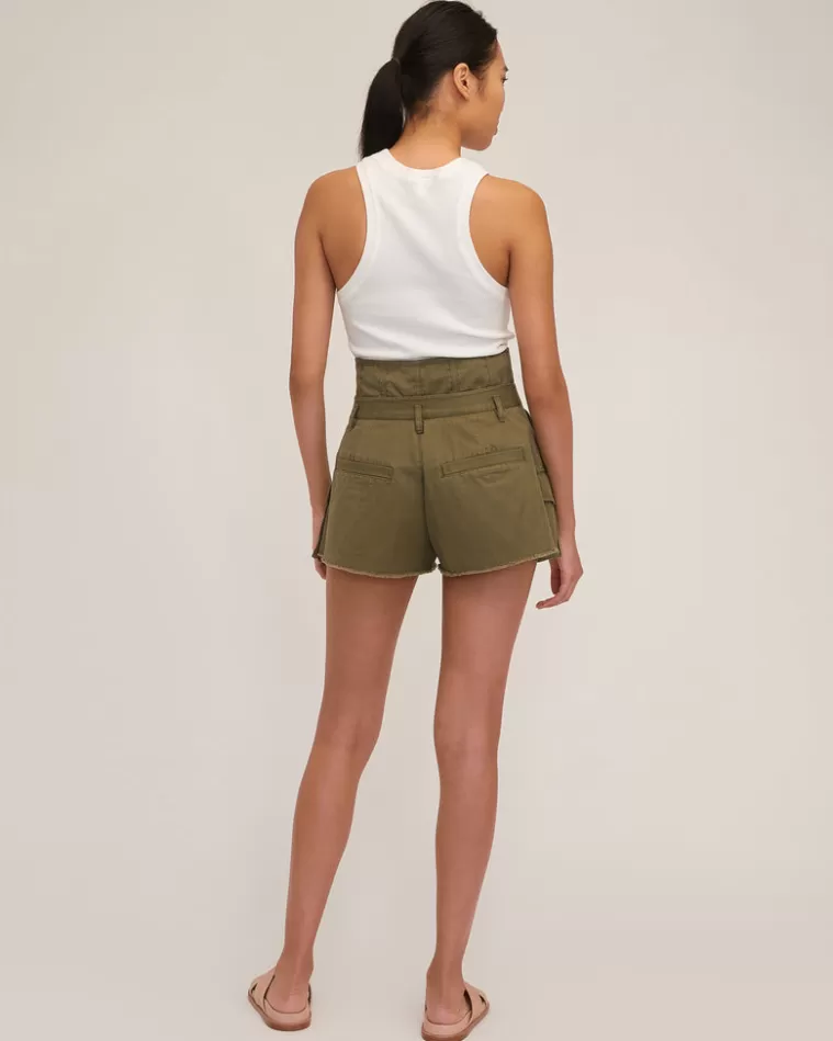 Cheap MARISSA WEBB Easton Canvas Corset Cargo Short Military Green