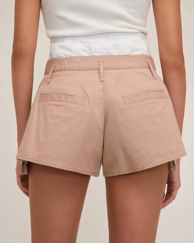 Shop MARISSA WEBB Easton Contrast Corset Cargo Short White Sandshell Combo