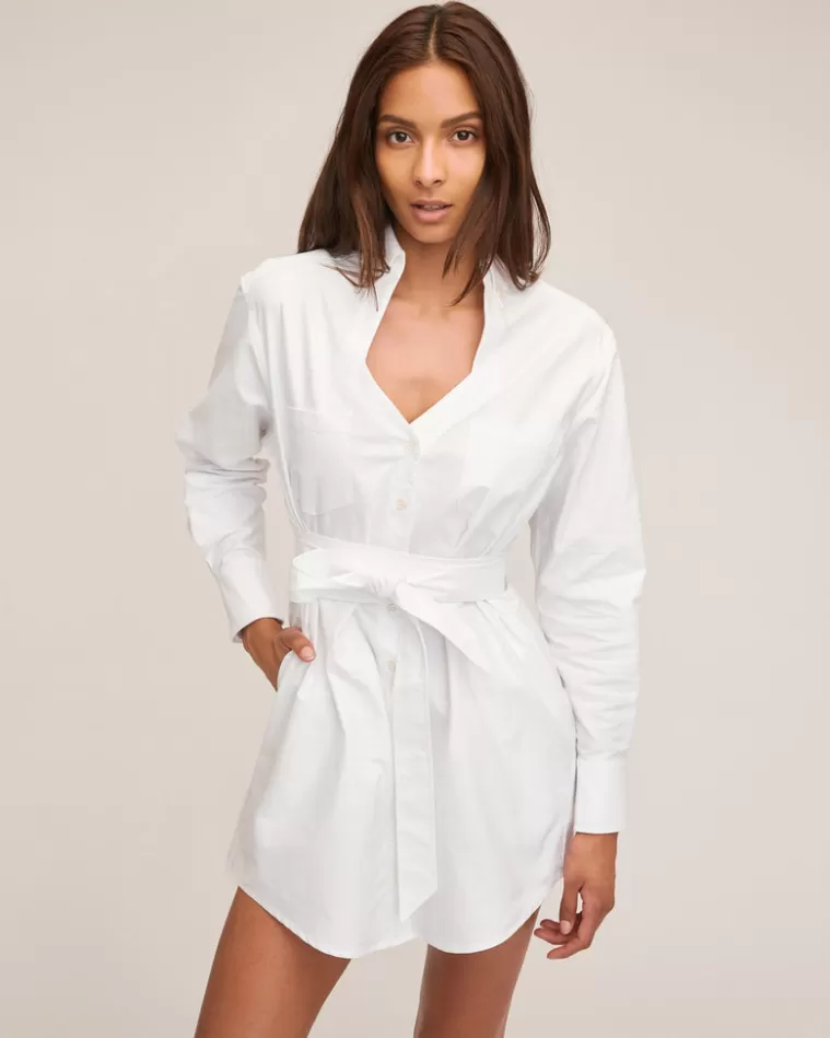 Best Sale MARISSA WEBB Elliot Cut Out Neck Oxford Mini Dress White