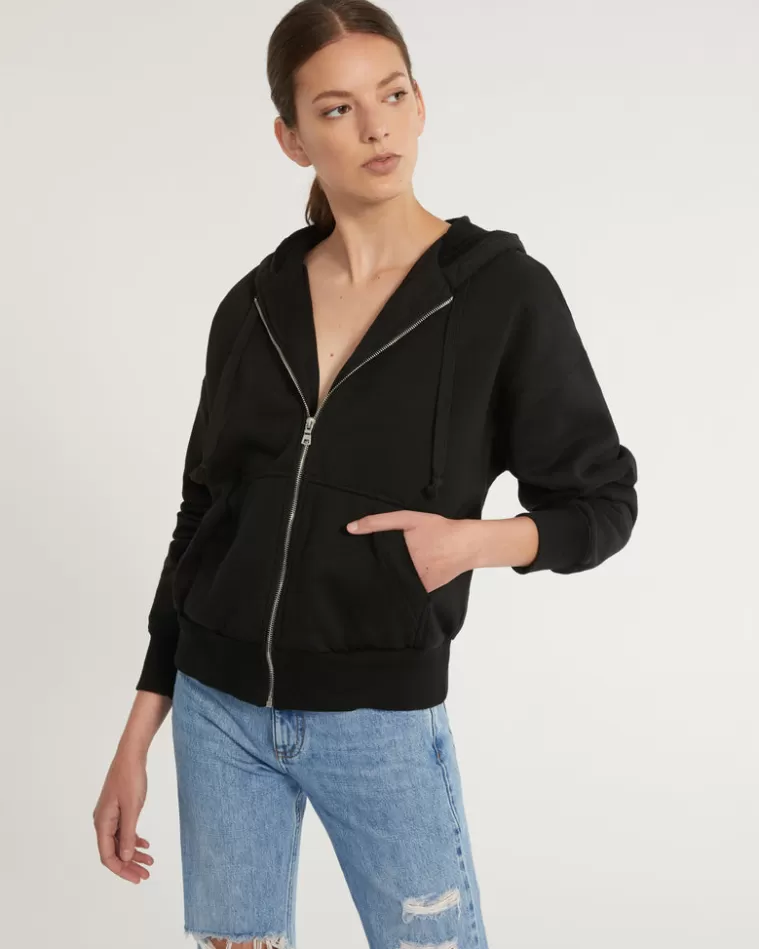 Cheap MARISSA WEBB Finley Plush Drop Shoulder Zip Front Hoodie In Black