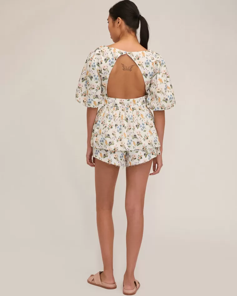 Best MARISSA WEBB Griffin Botanical Floral Open Back Top Botanical Print