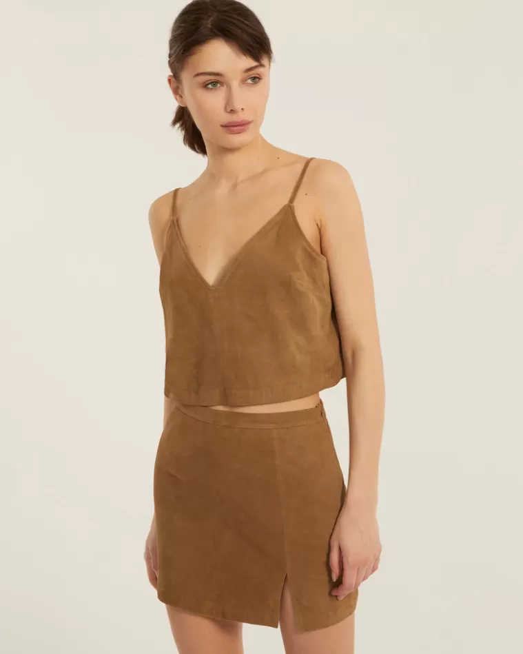 Flash Sale MARISSA WEBB Kami Suede Slip Mini Skirt Sandstone