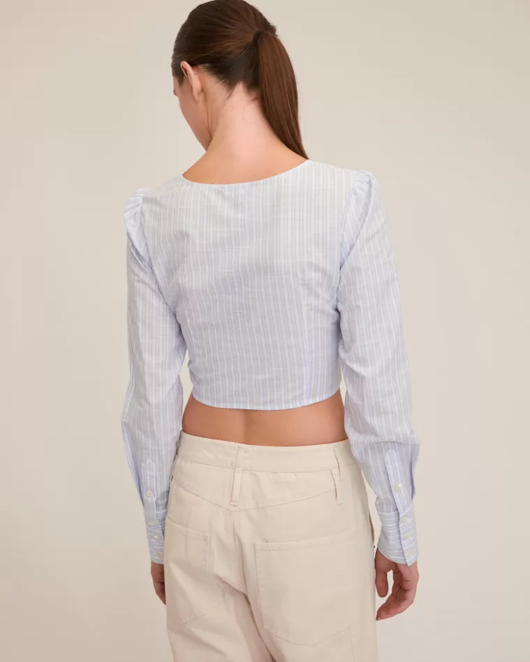 Best MARISSA WEBB Karlee Striped Twist Top White And French Blue Stripes