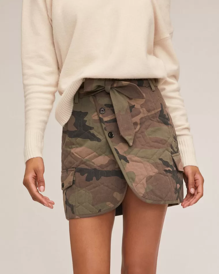 Sale MARISSA WEBB Katrina Quilted Camo Mini Skirt Quilted Woodland Camo