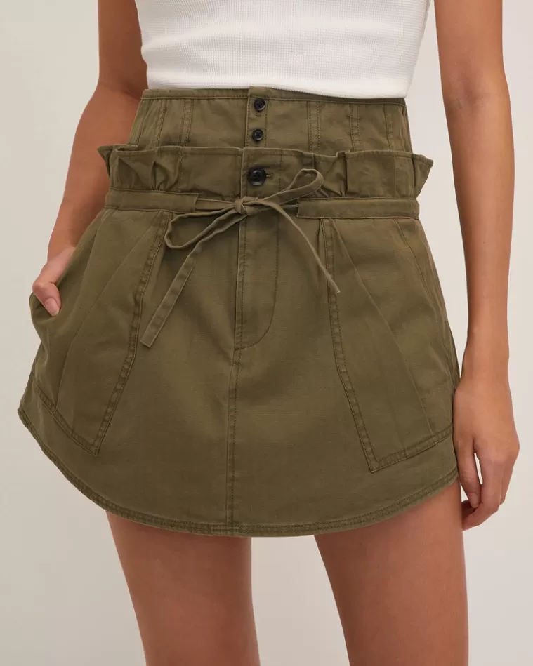 New MARISSA WEBB Layla Canvas Corset Cargo Mini Skirt Military Green