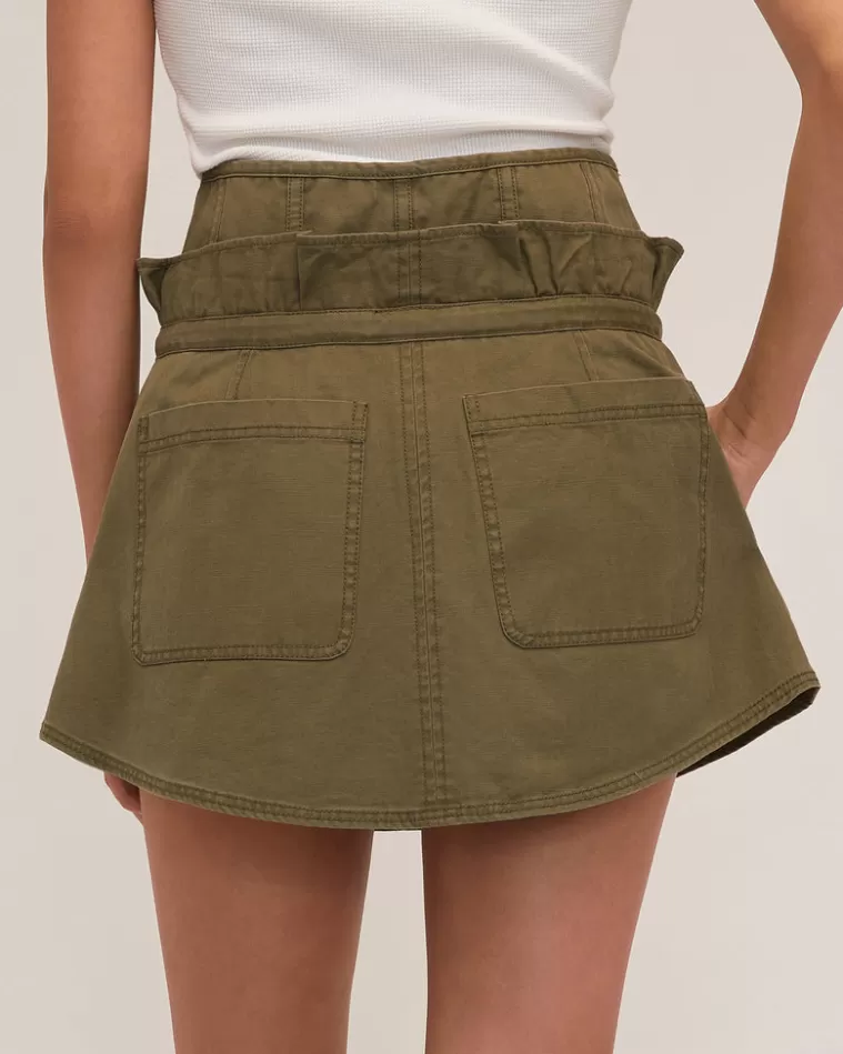 New MARISSA WEBB Layla Canvas Corset Cargo Mini Skirt Military Green