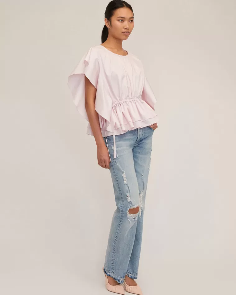 Fashion MARISSA WEBB Lincoln Cotton Trapeze Top In Soft Pink