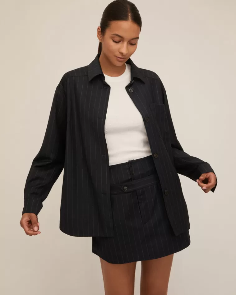 Best Sale MARISSA WEBB Lou Pinstripe Shirt Jacket Tatum Pinstripe