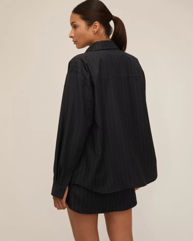 Best Sale MARISSA WEBB Lou Pinstripe Shirt Jacket Tatum Pinstripe