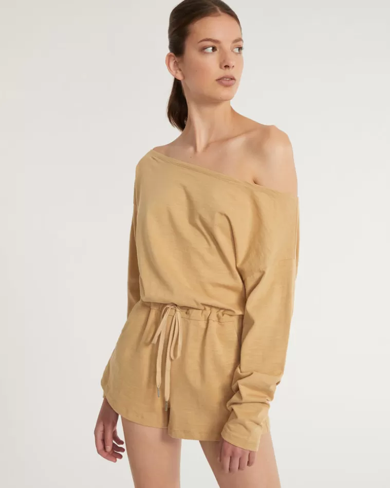 New MARISSA WEBB Marlo Drop Shoulder Knit Romper In Sedona