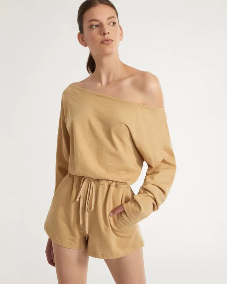 New MARISSA WEBB Marlo Drop Shoulder Knit Romper In Sedona