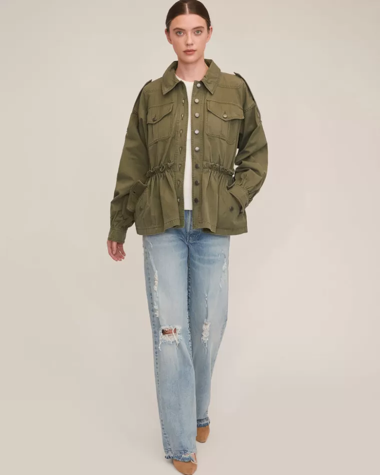 Shop MARISSA WEBB Marshall Washed Canvas Jacket Military Green