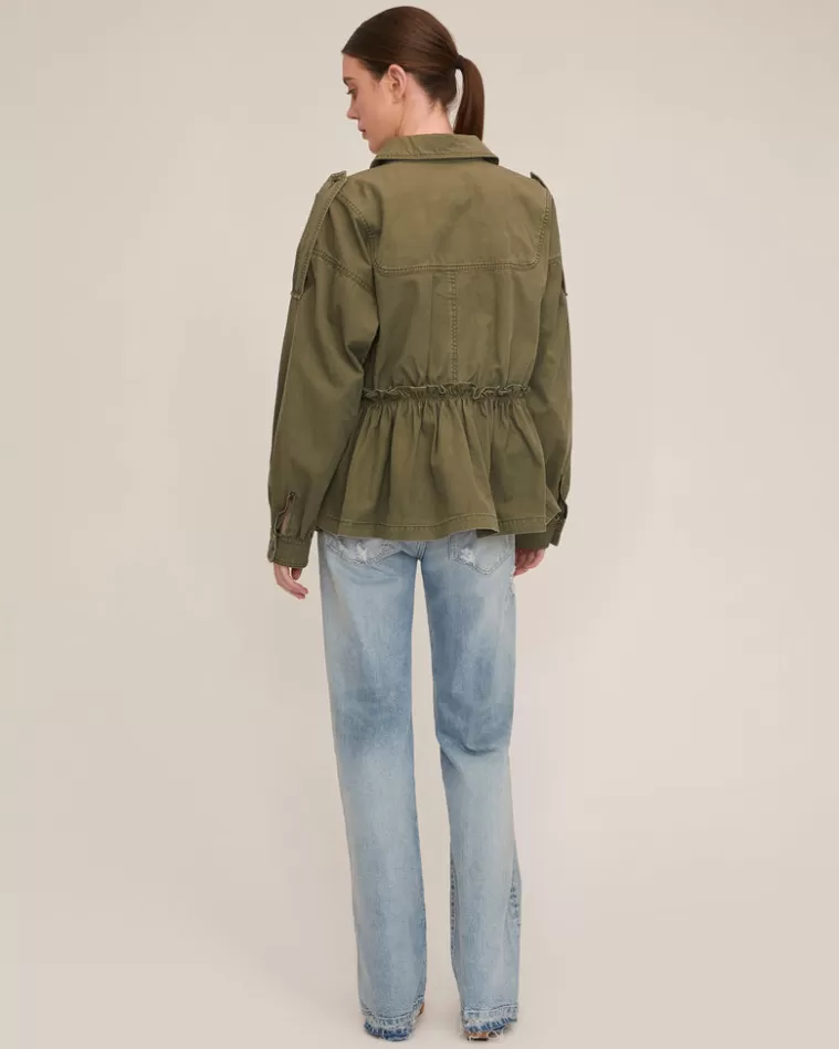 Shop MARISSA WEBB Marshall Washed Canvas Jacket Military Green