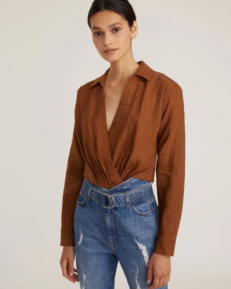 Cheap MARISSA WEBB Maxwell Linen Shirt In Bourbon