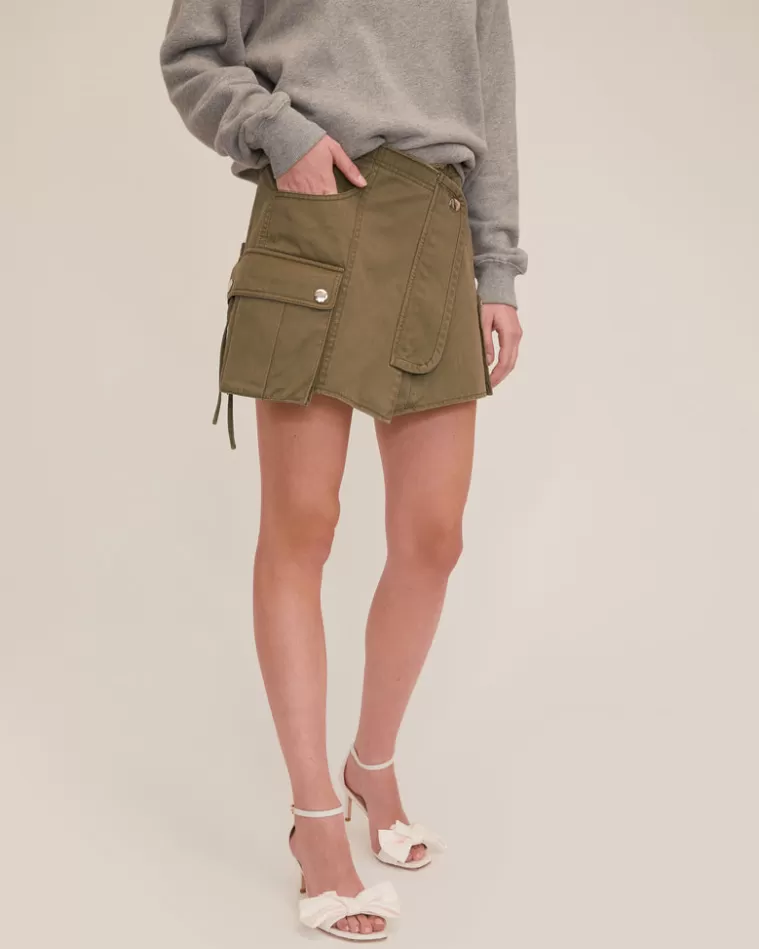 Cheap MARISSA WEBB Rava Washed Canvas Cargo Mini Skirt Military Green