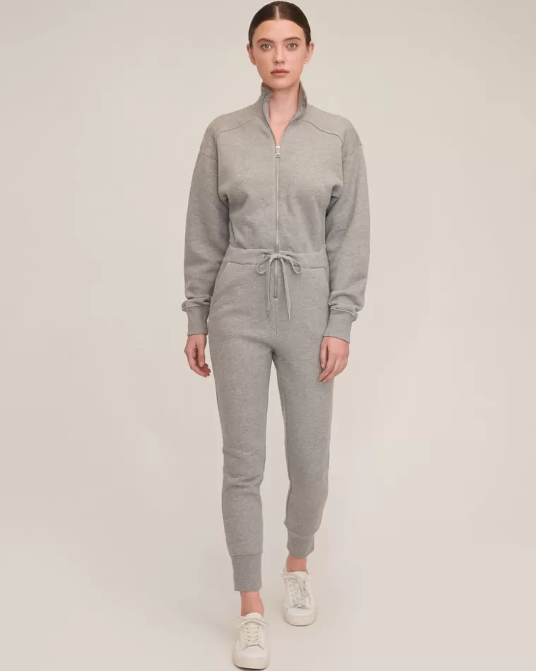 Online MARISSA WEBB Red-Eye French Terry Zip Front Jumpsuit In Heather Grey