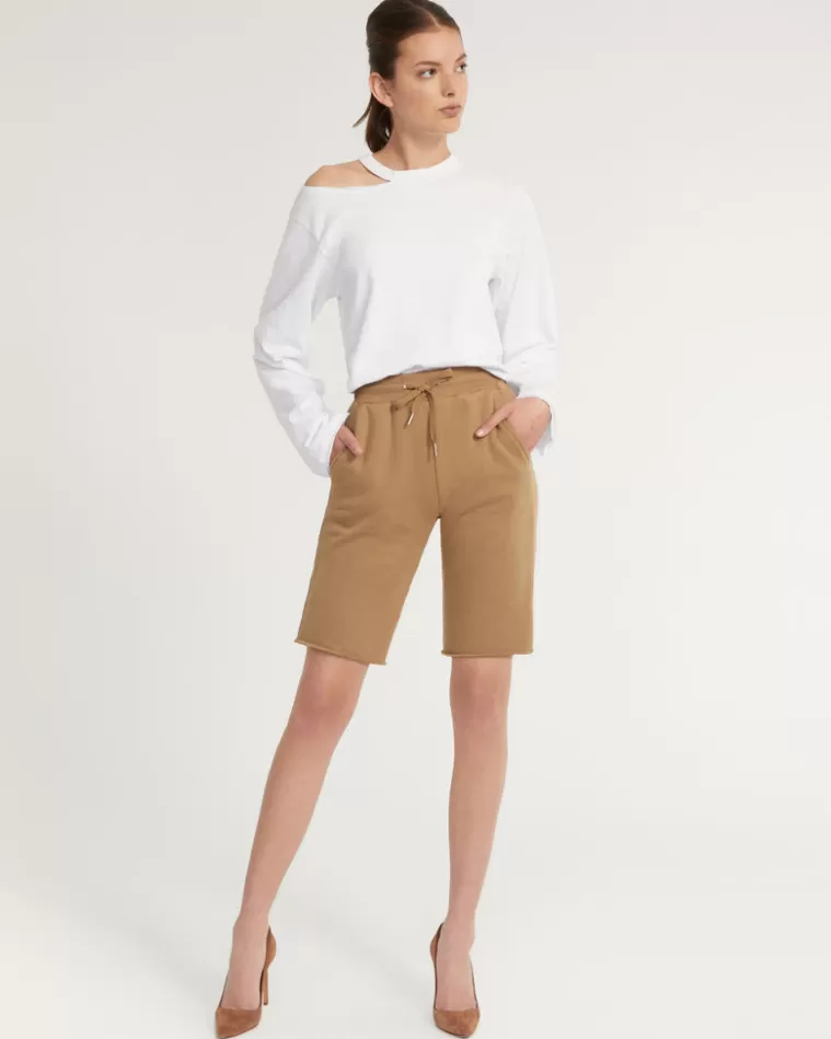 Online MARISSA WEBB Romy Raw Edge French Terry Bermuda Short In Light Mocha