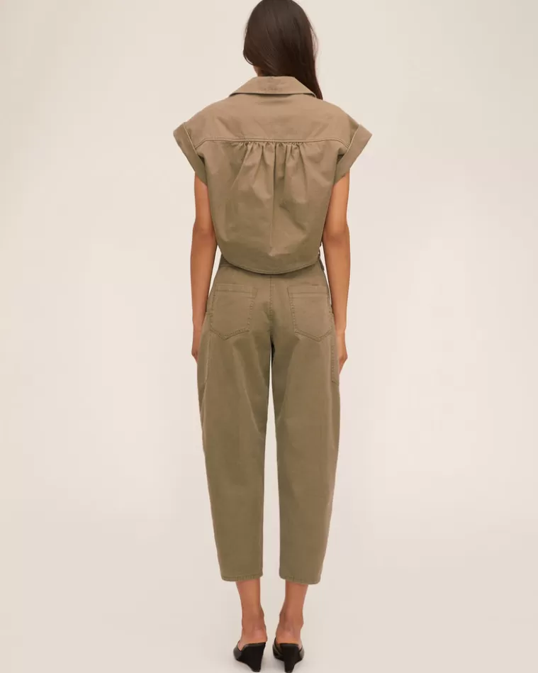 Online MARISSA WEBB Rowe Washed Canvas Drop Shoulder Top Military Green