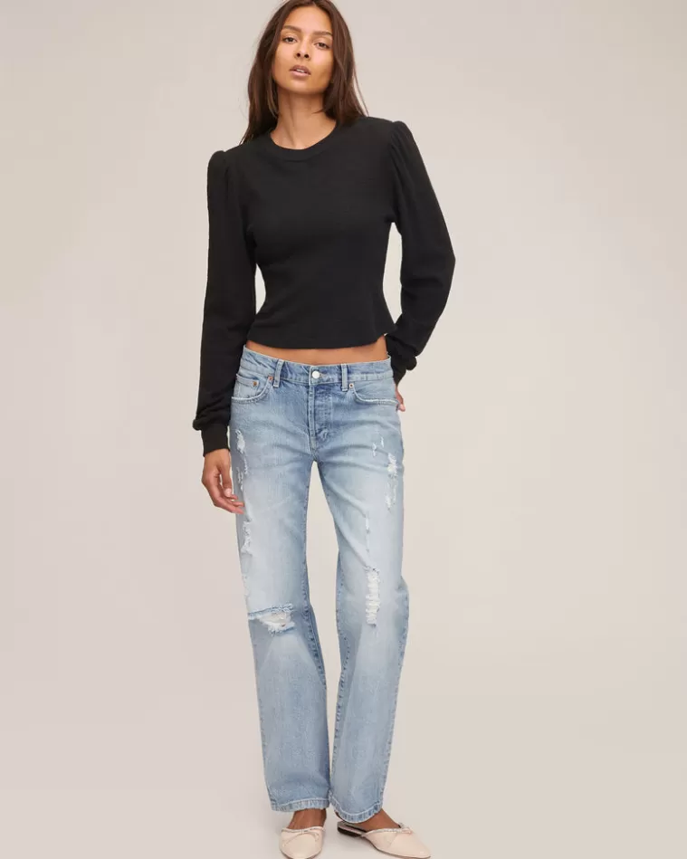 Store MARISSA WEBB Rue Low Rider Vintage Straight Distressed Light Blue Vintage Wash