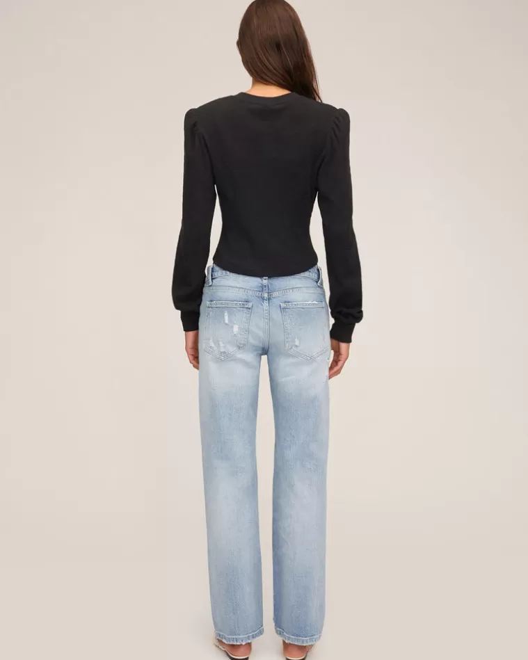 Store MARISSA WEBB Rue Low Rider Vintage Straight Distressed Light Blue Vintage Wash