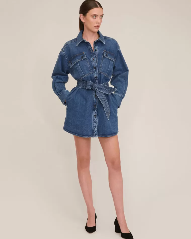 Best Sale MARISSA WEBB Skylar Denim Tunic Dress In Indigo Rinse Wash