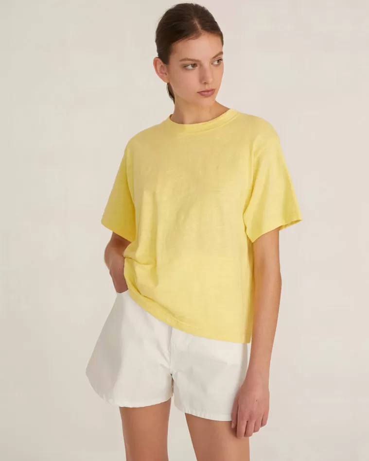 Shop MARISSA WEBB So Relaxed Slub Jersey Boyfriend Tee In Citrine