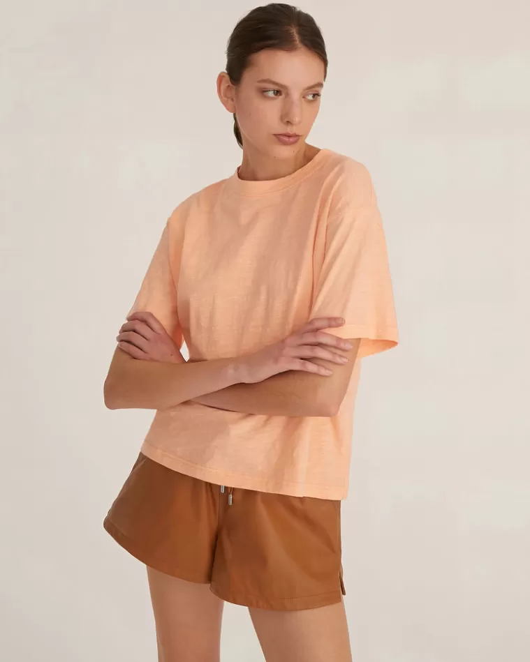 Cheap MARISSA WEBB So Relaxed Slub Jersey Boyfriend Tee In Papaya