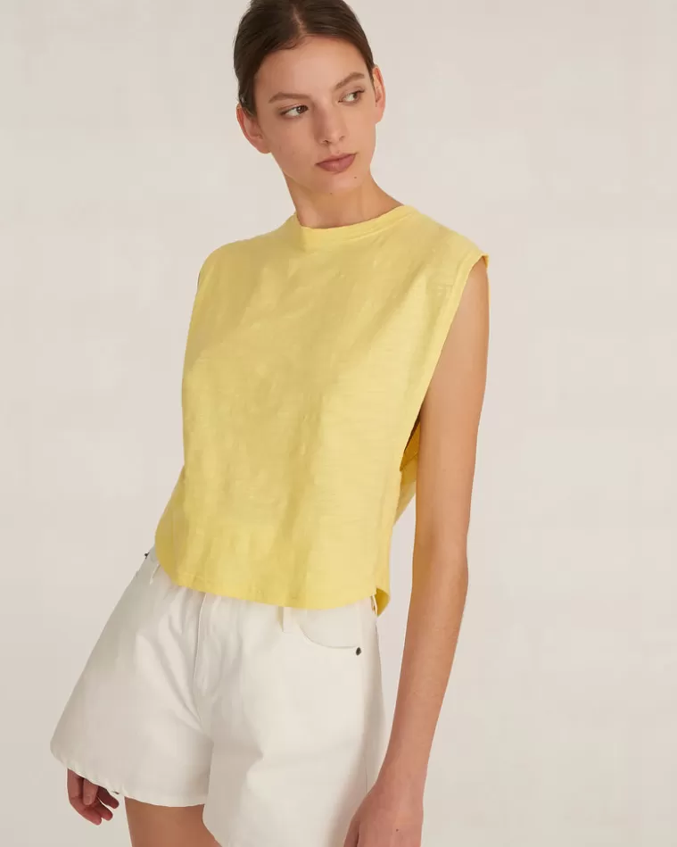 Fashion MARISSA WEBB So Relaxed Slub Jersey Muscle Tee In Citrine