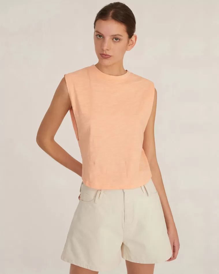 Outlet MARISSA WEBB So Relaxed Slub Jersey Muscle Tee In Papaya