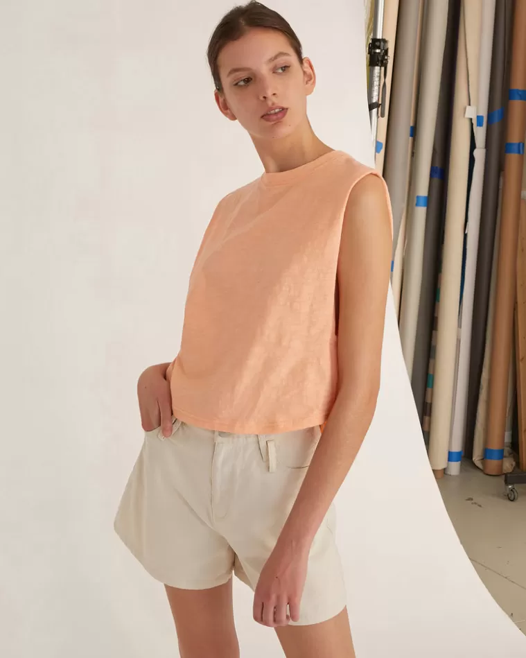 Outlet MARISSA WEBB So Relaxed Slub Jersey Muscle Tee In Papaya