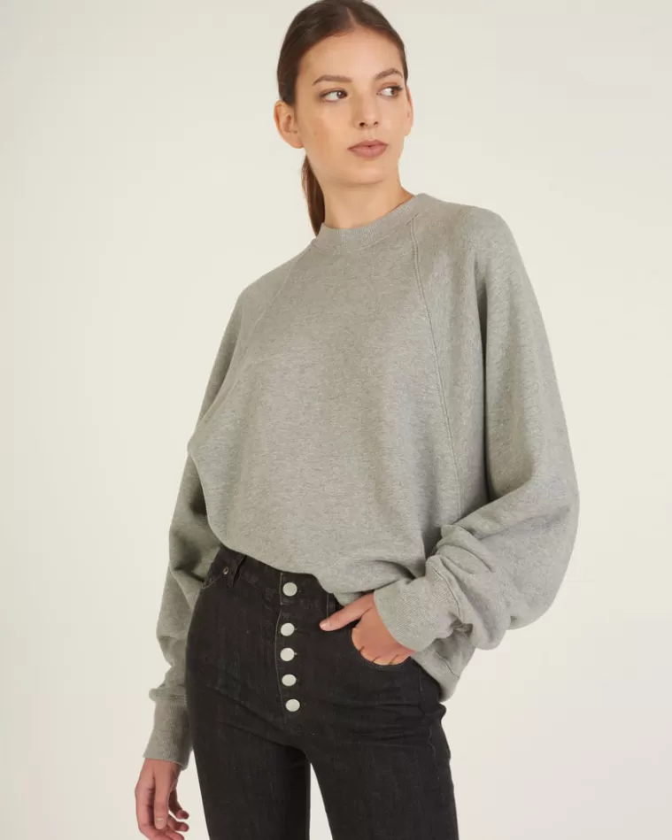 Store MARISSA WEBB So Uptight Drop Raglan French Terry Sweatshirt In Heather Grey