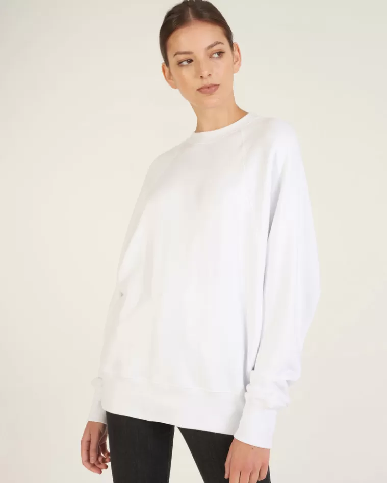 New MARISSA WEBB So Uptight Drop Raglan French Terry Sweatshirt In White